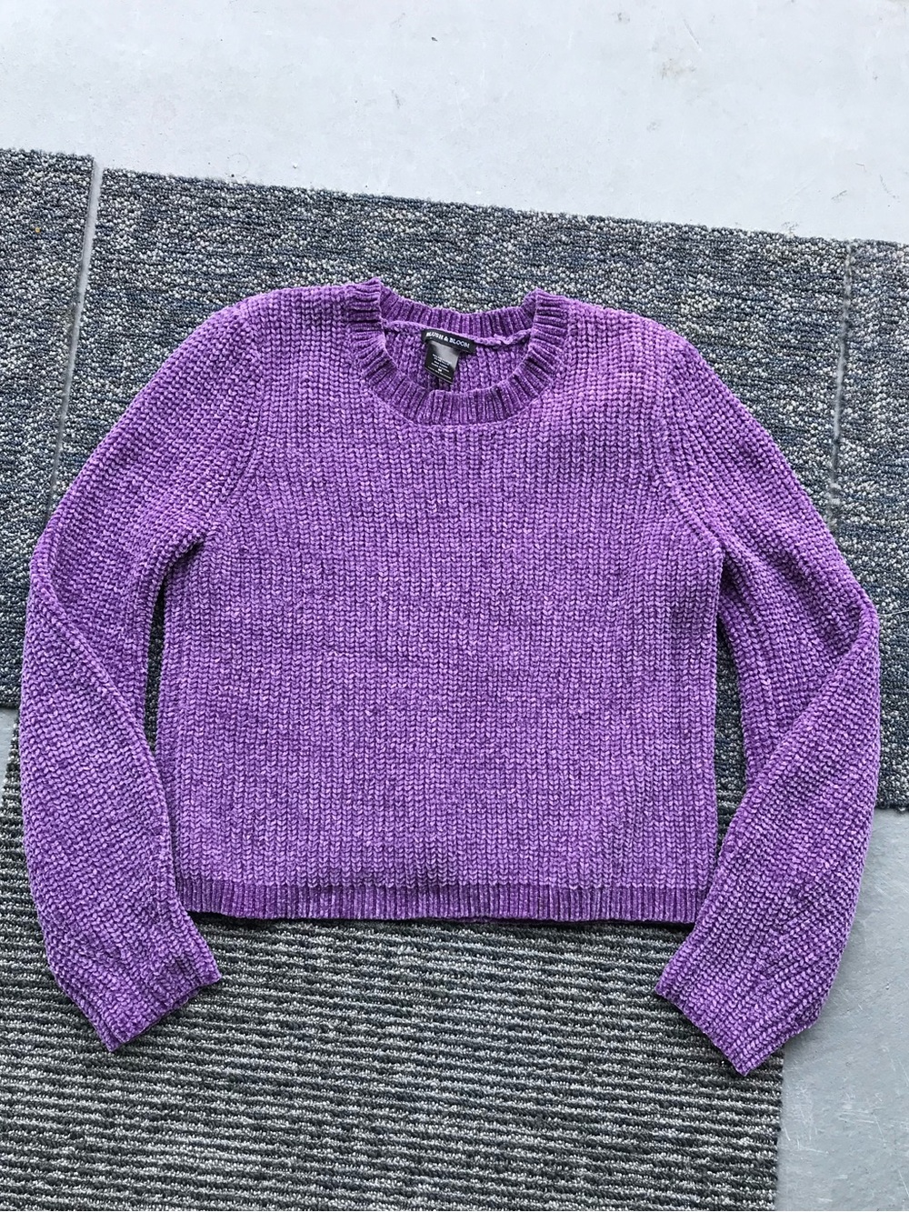Cozy Purple Crewneck Sweater - Women's Knit Top